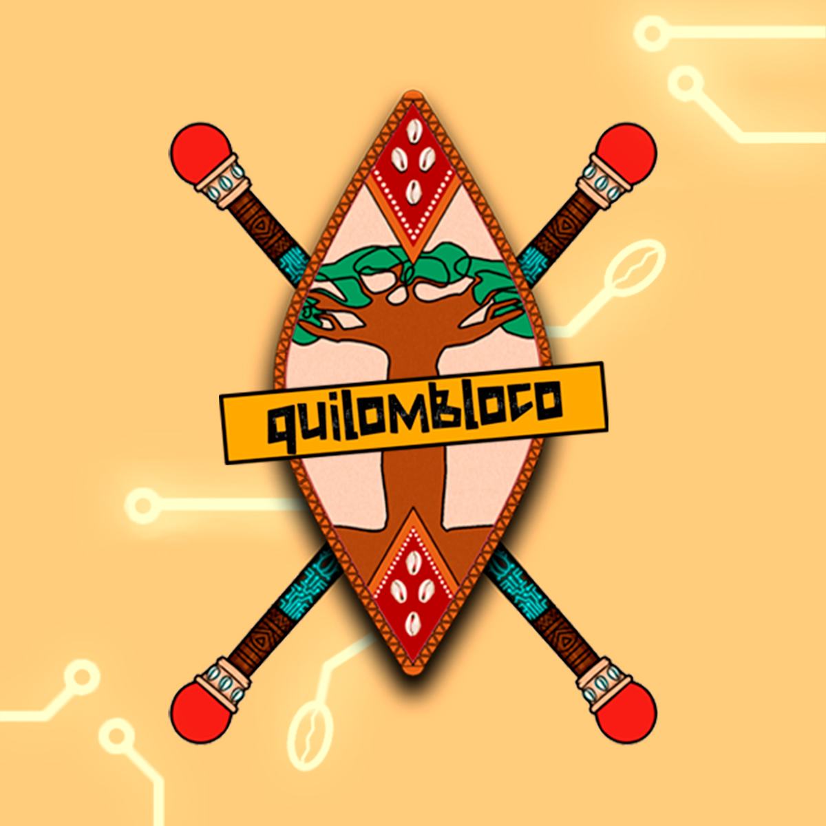 Imagem simbólica das raízes e inspirações do Quilombloco